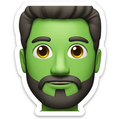 hombre con ojos verdes, barba de candado, castaño sticker