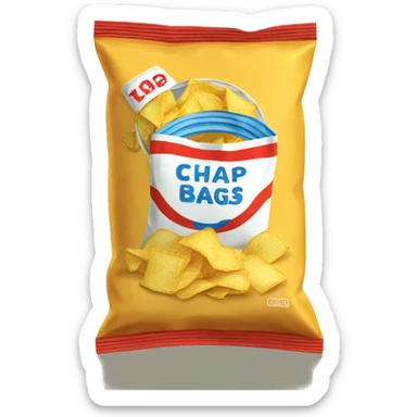 Chip bag open with chips  sticker