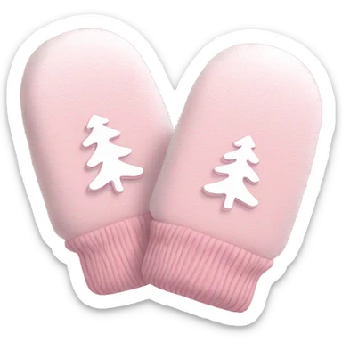 Pair of Baby Pink Xmas mittens  sticker
