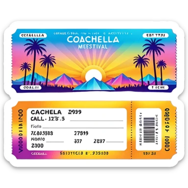 coachella music festival ticket sticker