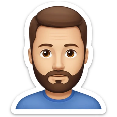 Homme 40 ans cheveux en brosse barbe sticker