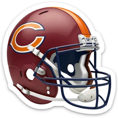 The Washington commanders football helmet and the Chicago Bears football helmet facing each other sticker