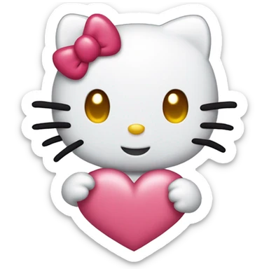 Hello kitty con un I love you  sticker