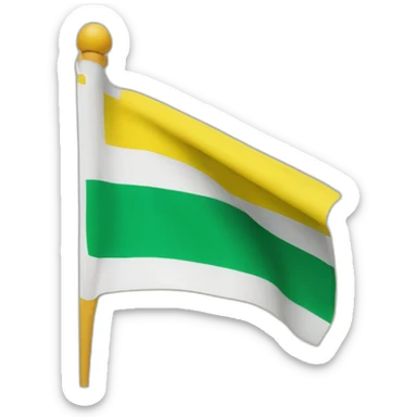 a flag with three horizontal stripes in the colors yellow, white, and green sticker
