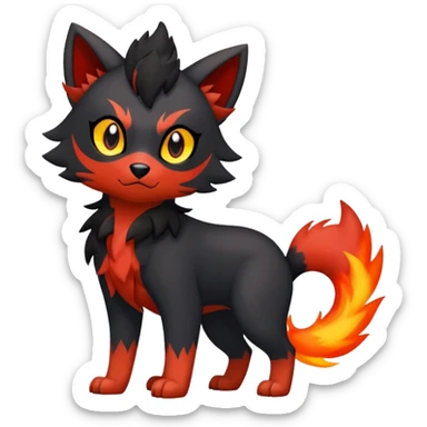 Zorua-Houndour-Litten-Fakémon-hybrid-creature (full body)  sticker