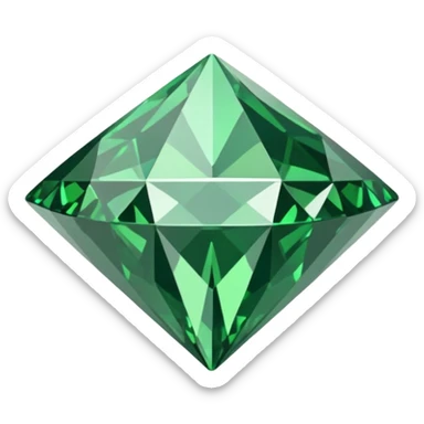 generate a green diamond geometrical form 2D, without reflections or anything complicated sticker