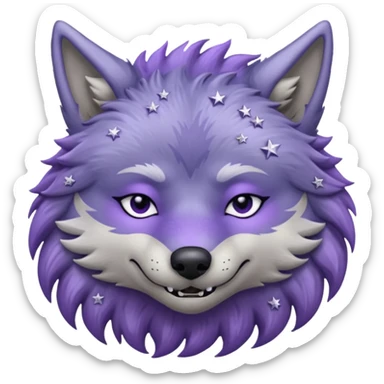 A wolf of winterfell from game of thrones sleeping under lilac stars sticker