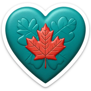 Teal heart with Canadian money sticker