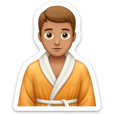 man wearing a dressing gown sticker