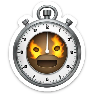 a stopwatch shaking with smoke sticker