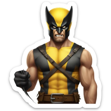 Wolverine with a bow sticker