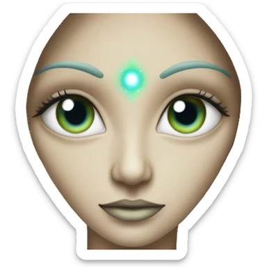 Pleiadian alien woman female third eye sticker