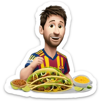 Messi qui mange un tacos  sticker