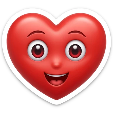 Surprised happy heart with eyes sticker