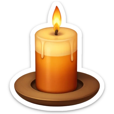 brown autumn candle sticker