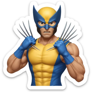 wolverine marvel superhero full mask upper body shot sticker