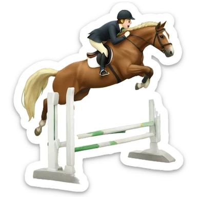 Horse jumping over a jump sticker