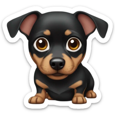 Fat black and brown chihuahua dachshund mix sticker