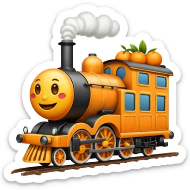 Crie um emoji de um trem pegando fogo sticker