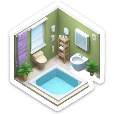 bathroom in the apartment isometric sticker