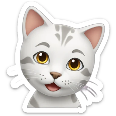 A cat learning how sticker