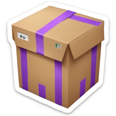 Delivery box with violet adhesive tape sticker