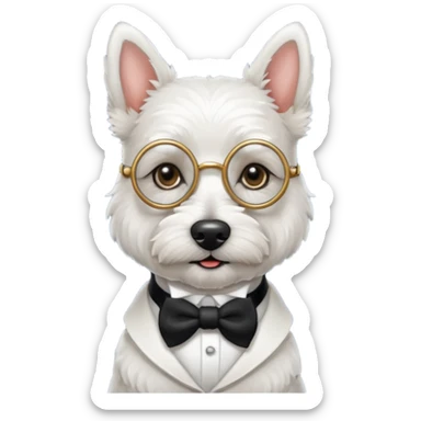 white terrier gentleman sticker