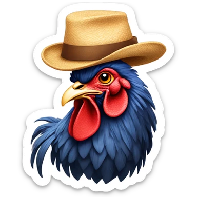 Rooster wearing a hat sticker