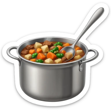 a pot getting stirred, only include the pot with spoon sticker