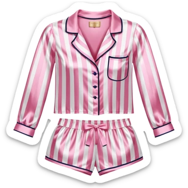 Striped pink and white silk Victoria’s Secret pajama set sticker