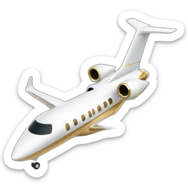 Gold private jet sticker