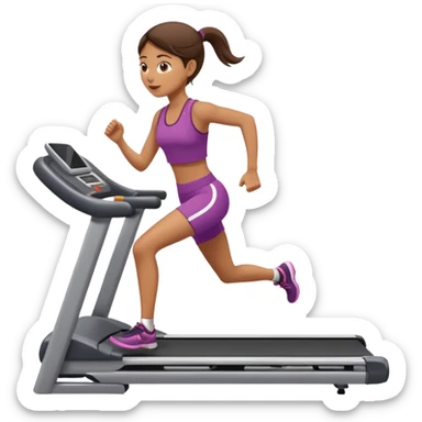 girl running on tredmil sticker