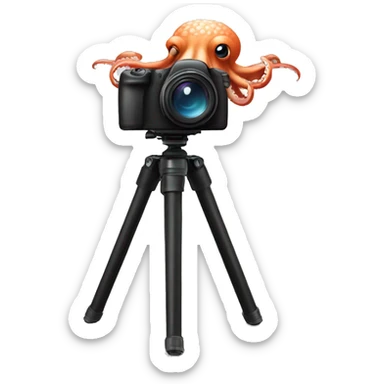 octopus tripod, wih camera sa head sticker