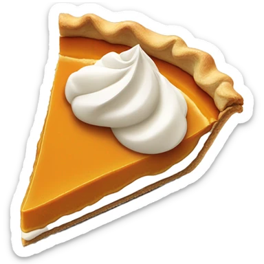 Slice of pumpkin pie with whipped cream on top sticker
