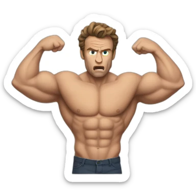 muscle macron frustrated pulling hair sticker