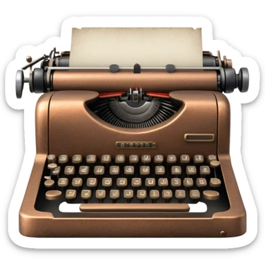 Bronze vintage typewriter  sticker