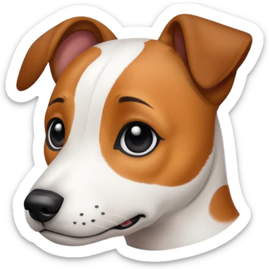 Jack Russell with white face and black spots on ears  sticker