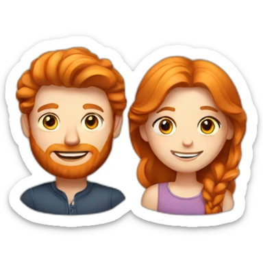 a ginger couple sticker