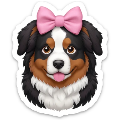Bernese mountain dog with pink bow sticker