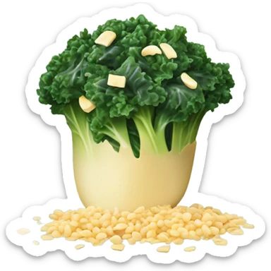 Kale salad with shredded cheese and pine nuts sticker