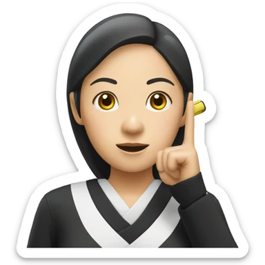 Japanese referee woman holding the whistle sticker