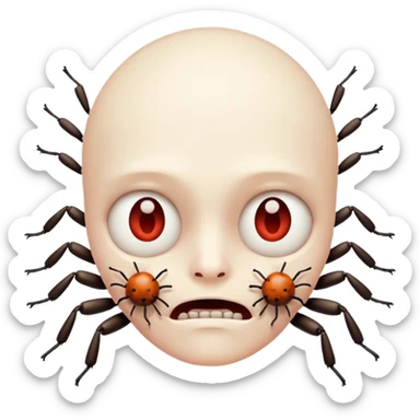 Dead face with bugs sticker