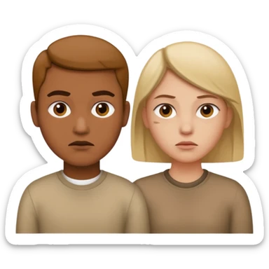  Indifference - 2 people with one facing right and the other facing left. Both look uninterested sticker