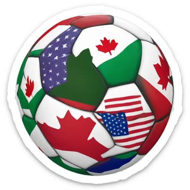 usa , mexoco and canada on a soccer ball sticker
