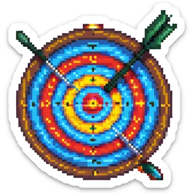 target archery with arrow in center sticker