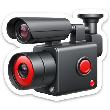 Camera de surveillance active avec une coche rouge sticker