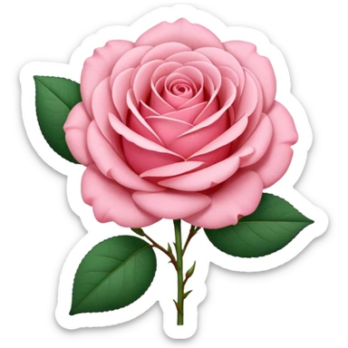 create a blush rose flower with a stem sticker