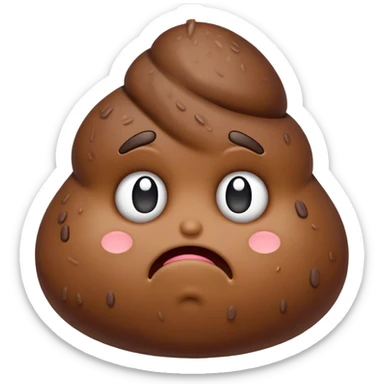 sad disappointed poop character sticker