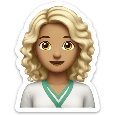 Nepalese girl short wavy straight hair sticker