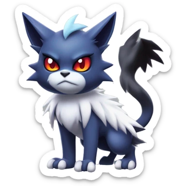 Edgy Cool Kawaii Litten-Zorua-Noibat-Absol-Pokémon Full Body sticker